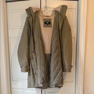 DKNY Khaki Quilted Utility Jacket